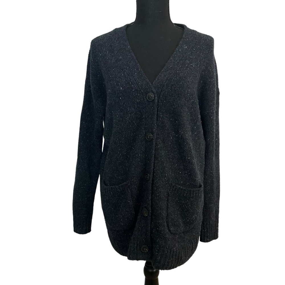 Naadam Cashmere Cardigan Sweater Blue Knit Button Up Minimalist Size Extra Small